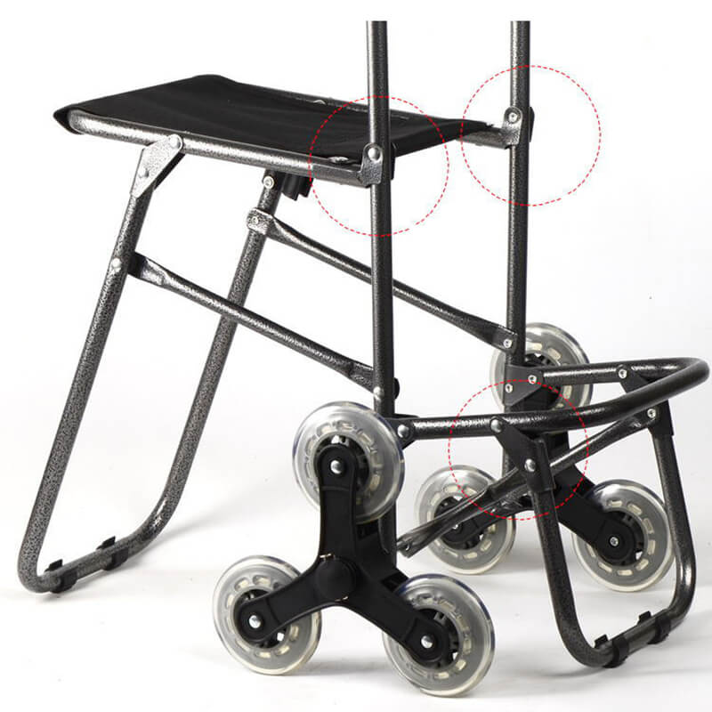 Foldable Shopping Trolley with Seat