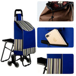 Foldable Shopping Trolley with Seat